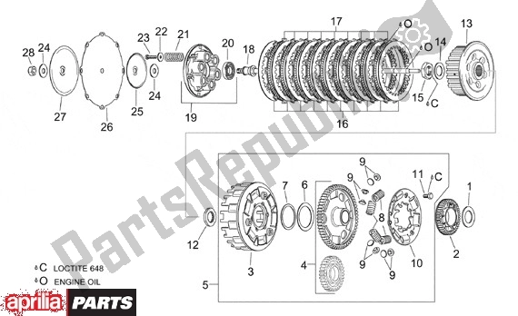 All parts for the Clutch of the Aprilia RSV Mille SP 391 1000 1999 - 2000