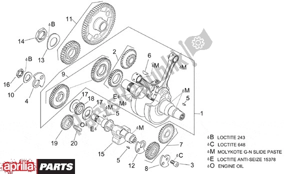 Toutes les pièces pour le Vilebrequin du Aprilia RSV Mille SP 391 1000 1999 - 2000