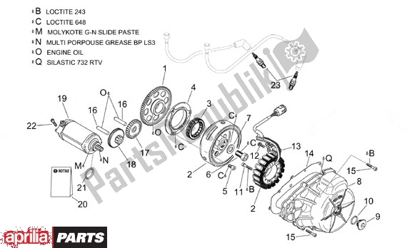 Todas as partes de Ignição do Aprilia RSV Mille SP 391 1000 1999 - 2000