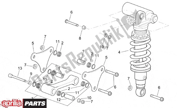 All parts for the Rear Shock Absorber of the Aprilia RSV Mille SP 391 1000 1999 - 2000