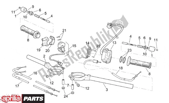Alle onderdelen voor de Stuur van de Aprilia RSV Mille SP 391 1000 1999 - 2000