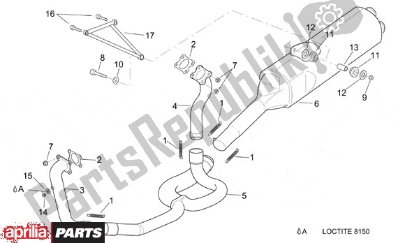 All parts for the Uitlaatgroep of the Aprilia RSV Mille SP 391 1000 1999 - 2000