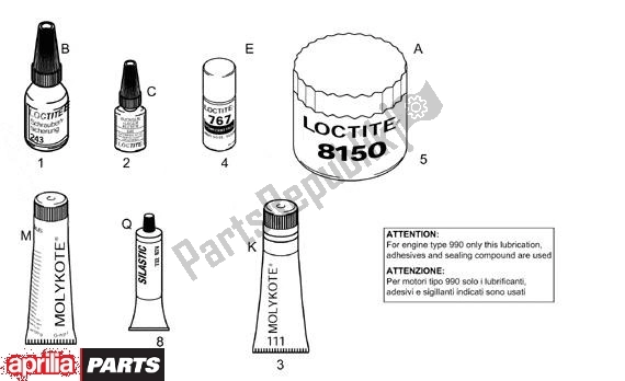 Todas as partes de Verbruikmateriaal do Aprilia RSV Mille SP 391 1000 1999 - 2000