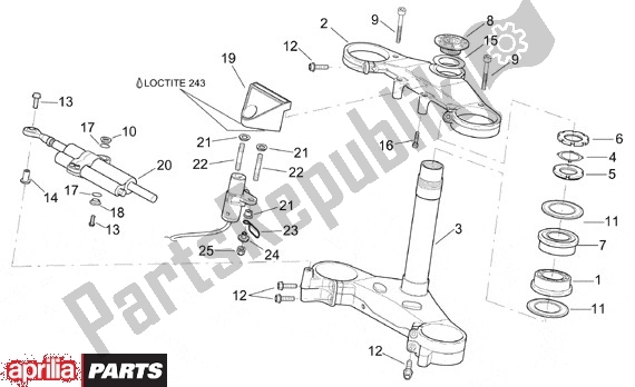 Alle onderdelen voor de Vork Brug van de Aprilia RSV Mille SP 391 1000 1999 - 2000