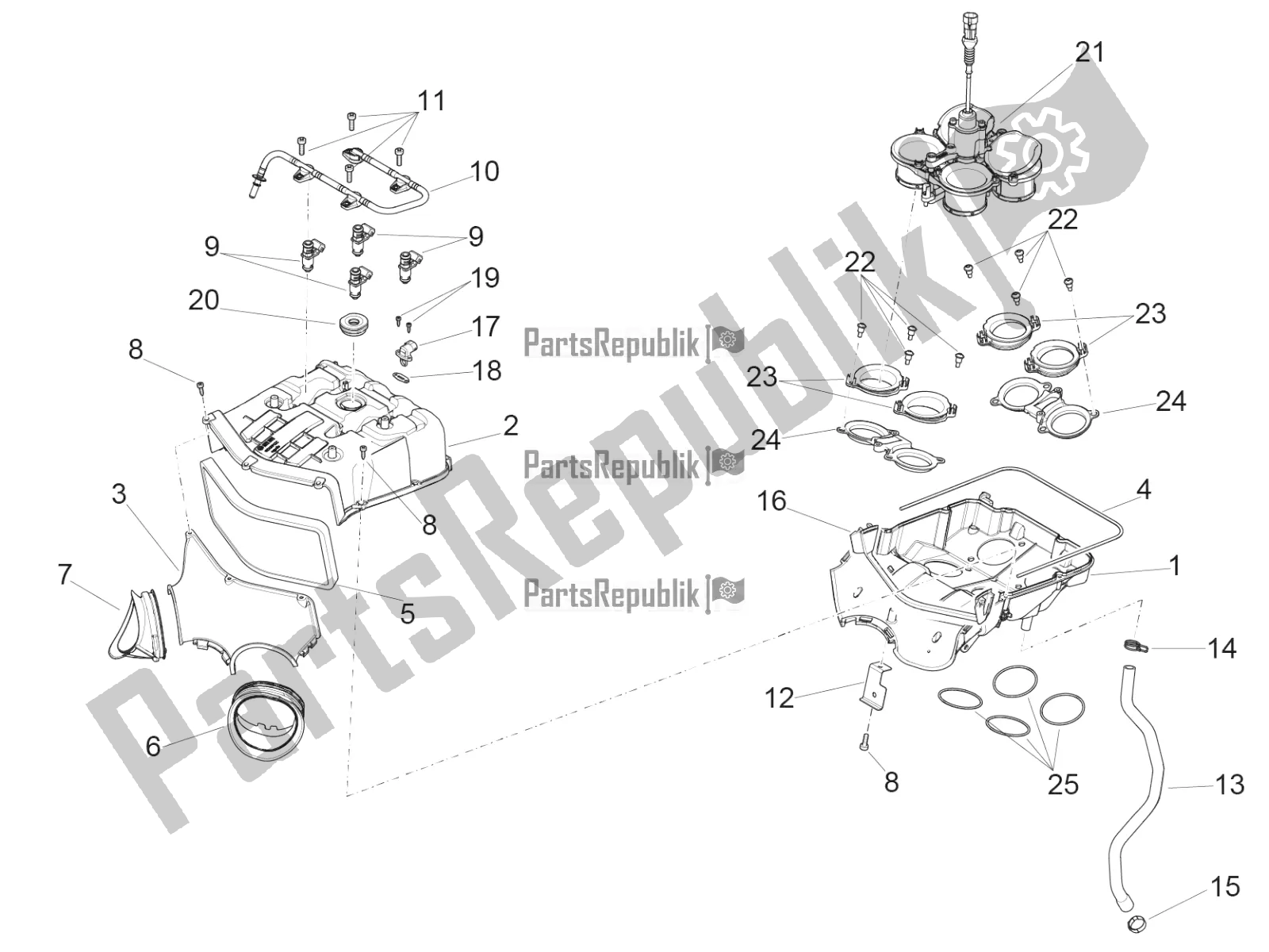 Todas as partes de Caixa De Ar do Aprilia RSV4 Racing Factory ABS 1000 2016