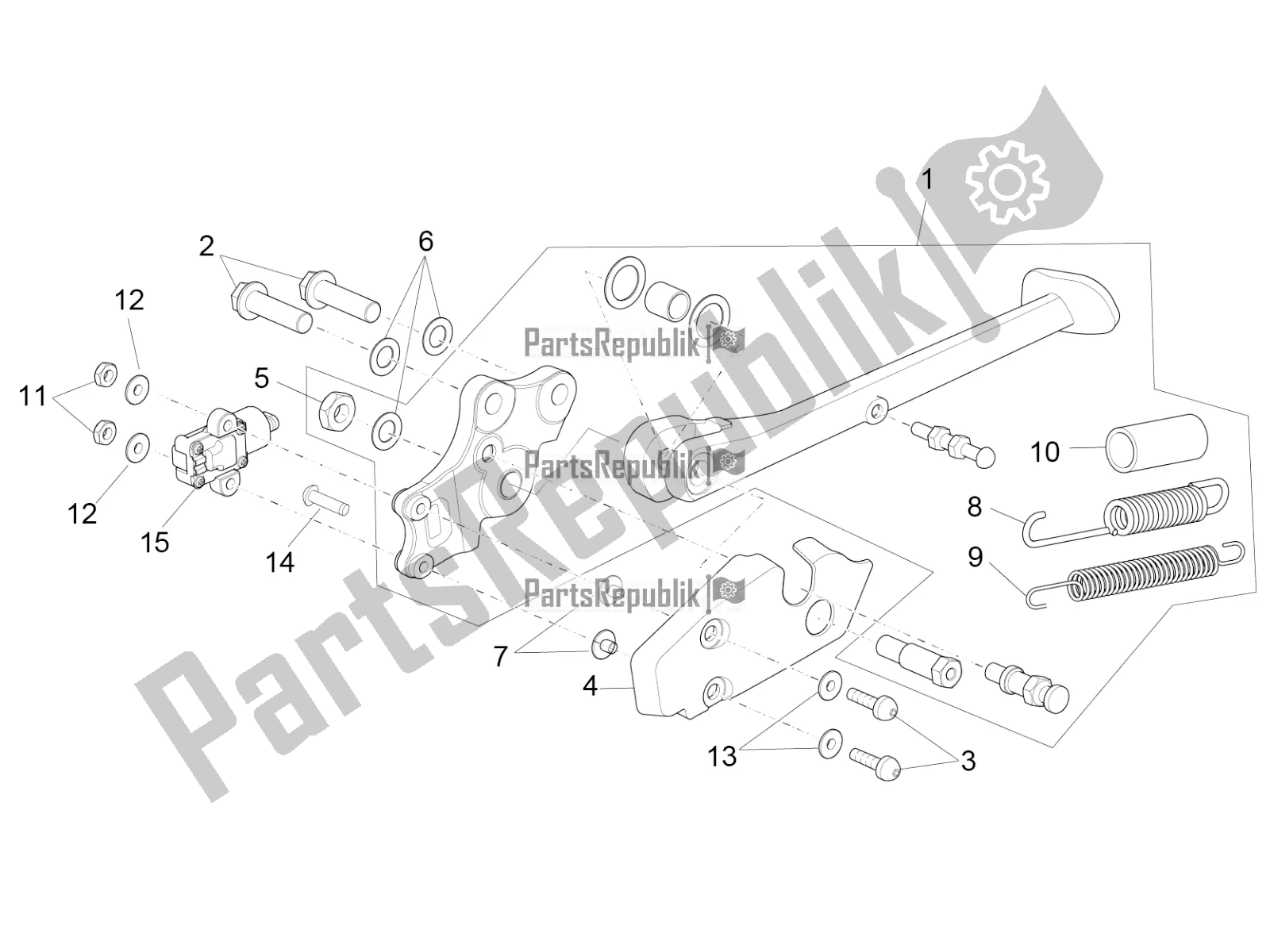 Todas as partes de Suporte Central do Aprilia RSV4 Racing Factory ABS 1000 2016