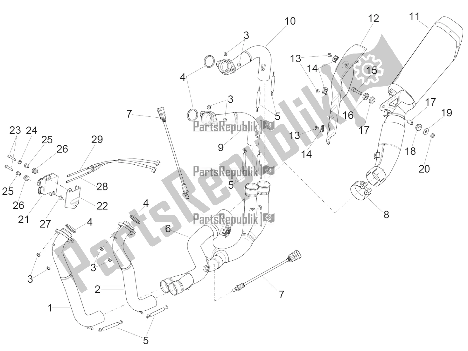 Toutes les pièces pour le Tuyau D'échappement du Aprilia RSV4 Racing Factory ABS 1000 2016