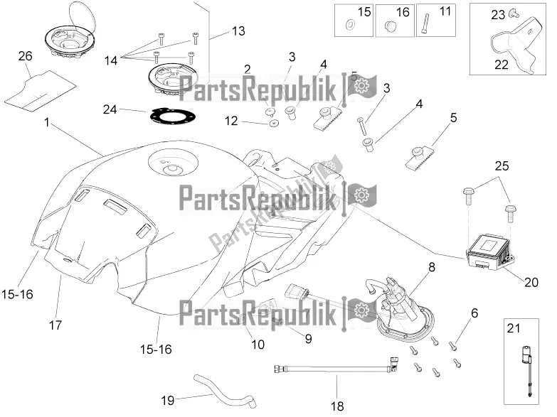 Todas las partes para Depósito De Combustible de Aprilia RSV4 Racing Factory ABS 1000 2016