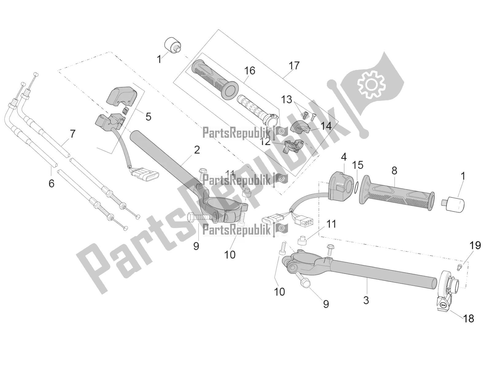 All parts for the Handlebar - Controls of the Aprilia RSV4 Racing Factory ABS 1000 2016