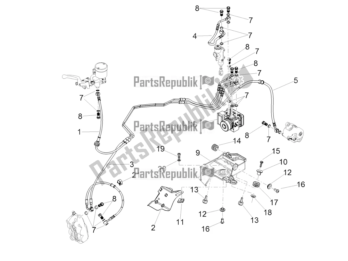 All parts for the Abs Brake System of the Aprilia RSV4 Racing Factory ABS 1000 2017