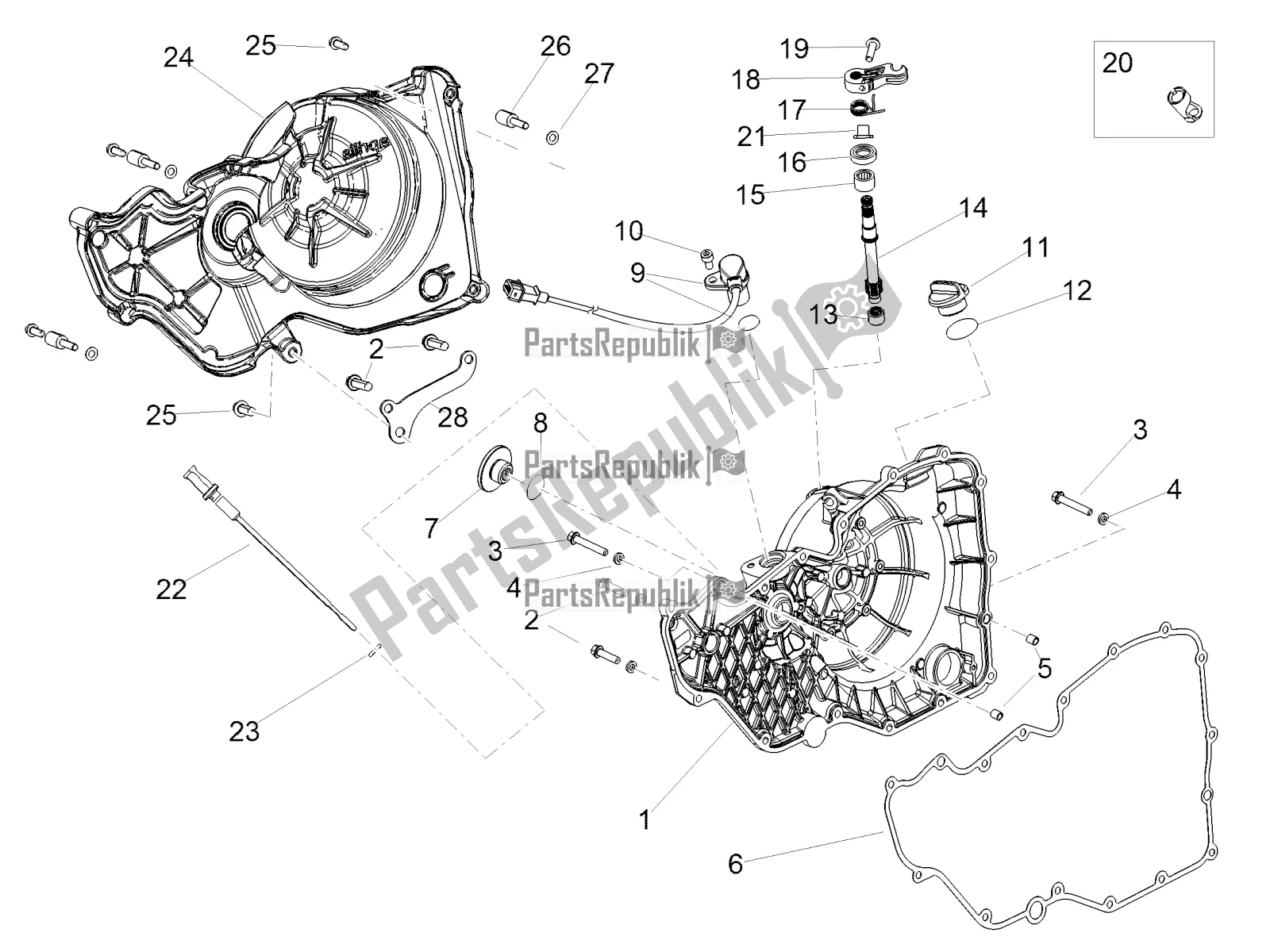 All parts for the Clutch Cover of the Aprilia RSV4 Racing Factory ABS 1000 2017