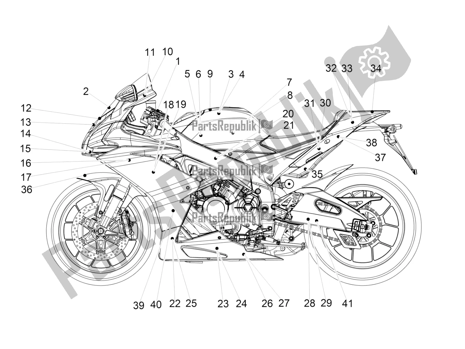 Wszystkie części do Kalkomania Aprilia RSV4 Racing Factory ABS 1000 2017