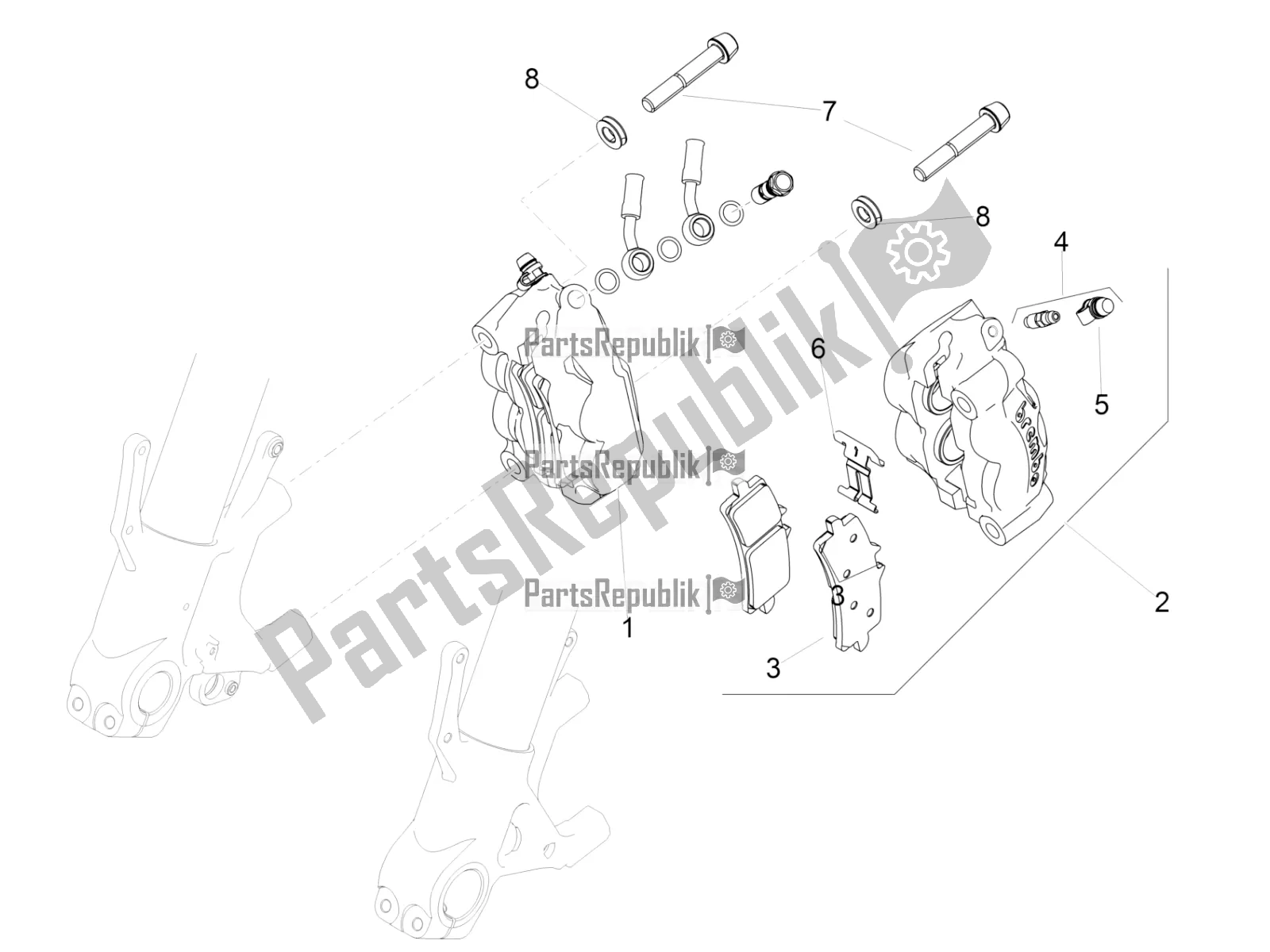 Toutes les pièces pour le étrier De Frein Avant du Aprilia RSV4 Racing Factory ABS 1000 2017