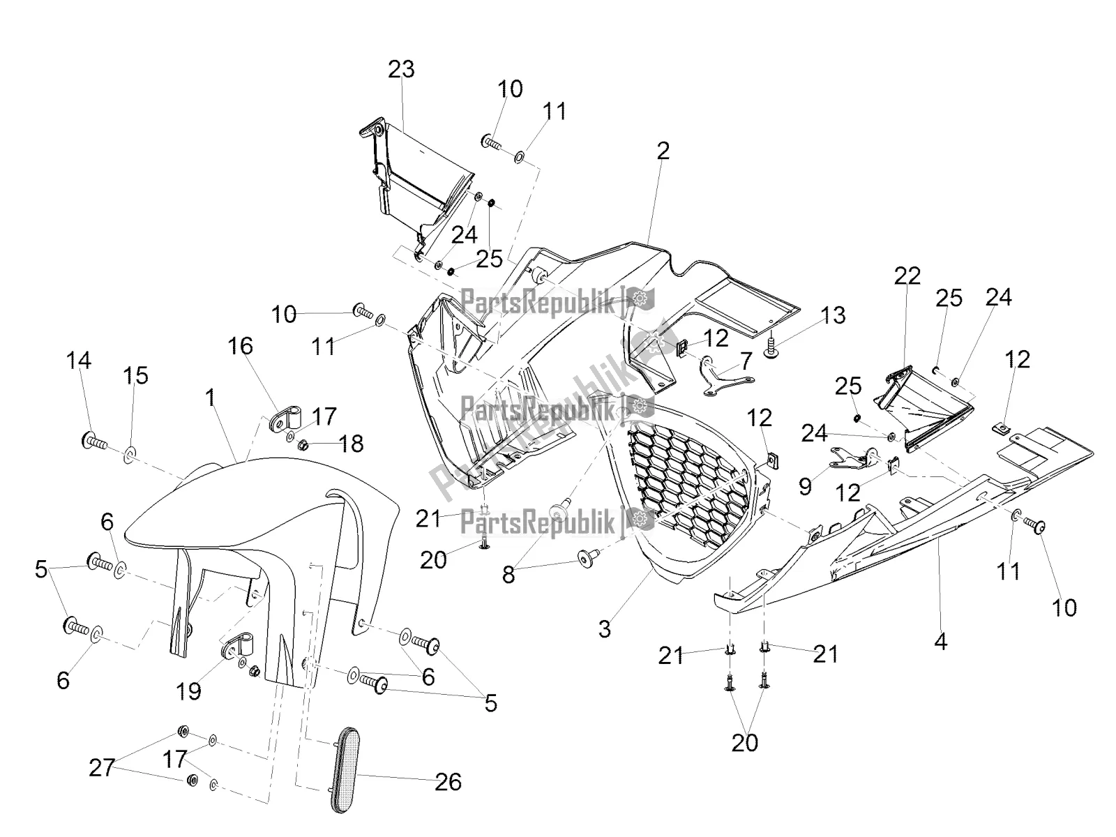 Toutes les pièces pour le Montant-garde-boue Avant du Aprilia RSV4 Racing Factory ABS 1000 2017