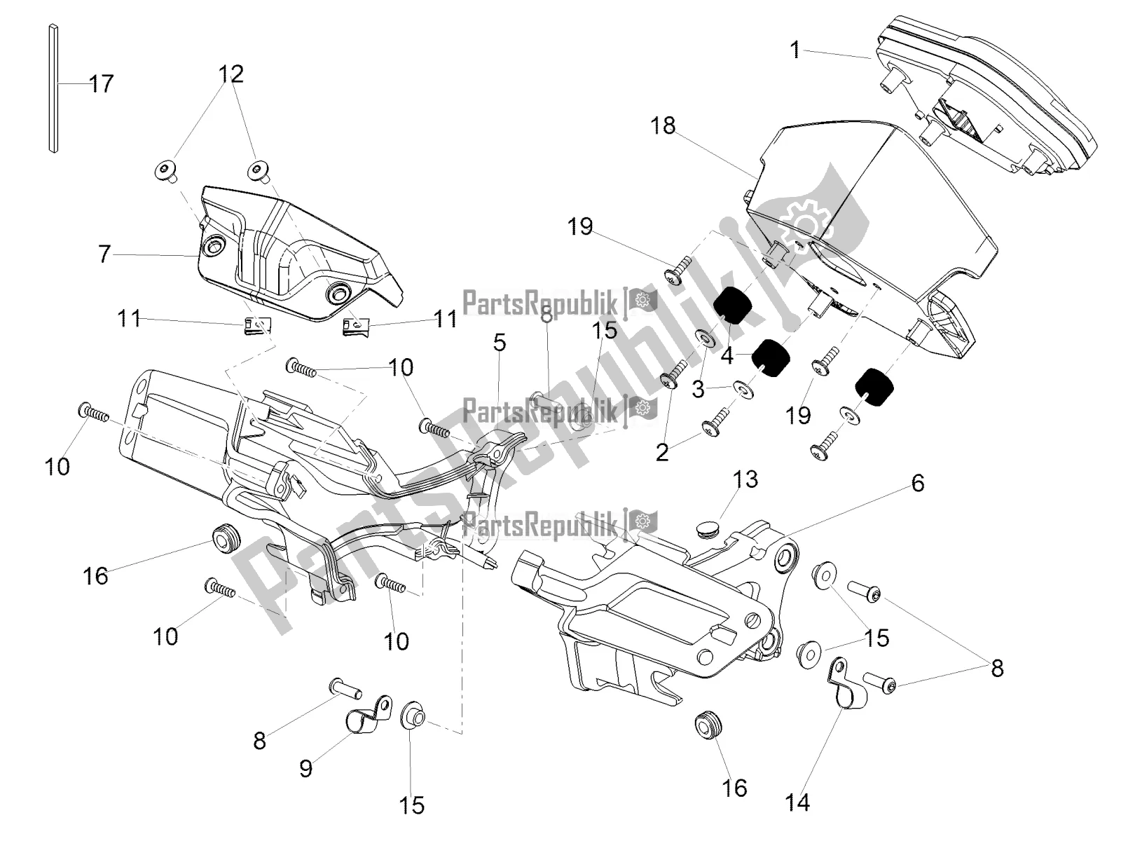 Todas as partes de Instrumentos do Aprilia RSV4 Racing Factory ABS 1000 2017