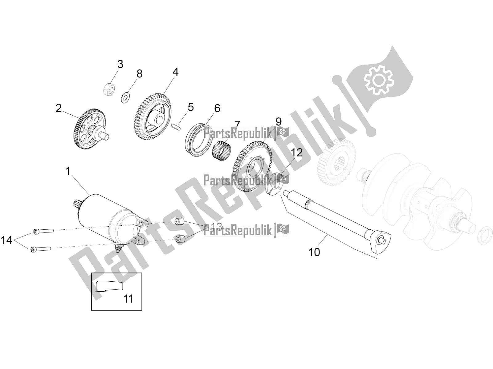 Todas as partes de Partida / Partida Elétrica do Aprilia RSV4 Racing Factory ABS 1000 2017