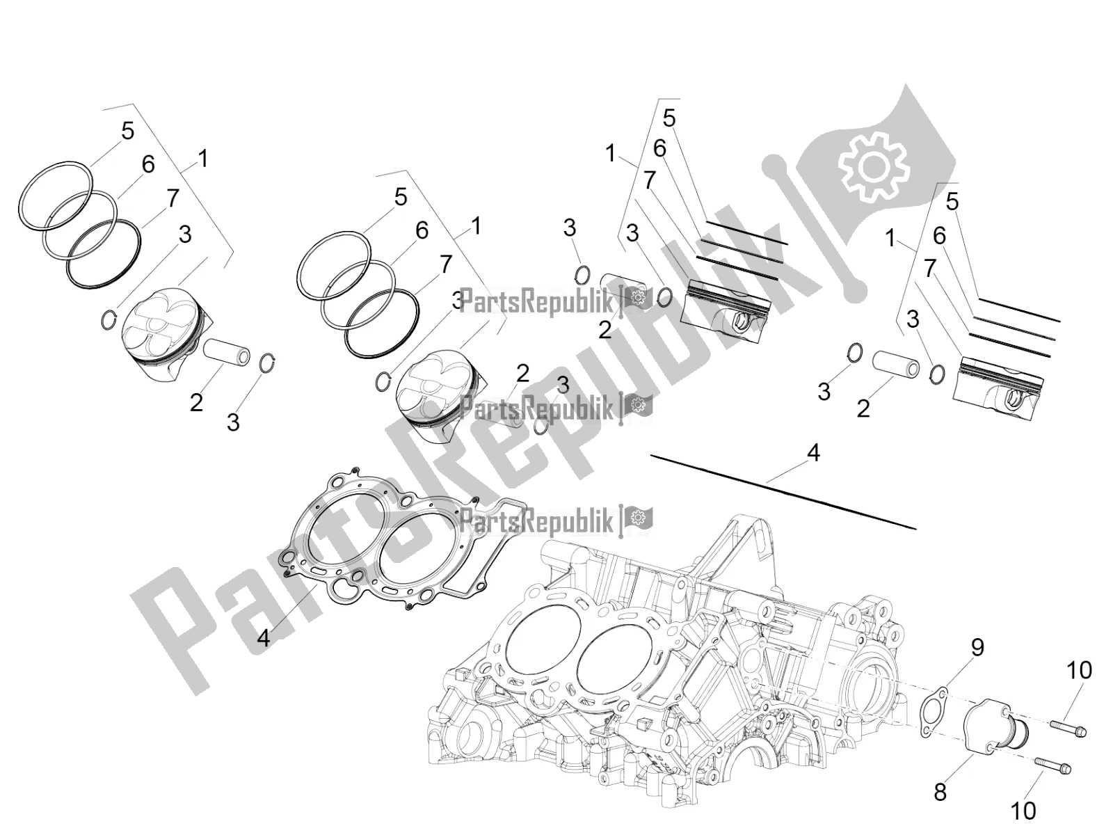 Todas las partes para Cilindro - Pistón de Aprilia RSV4 Racing Factory ABS 1000 2018