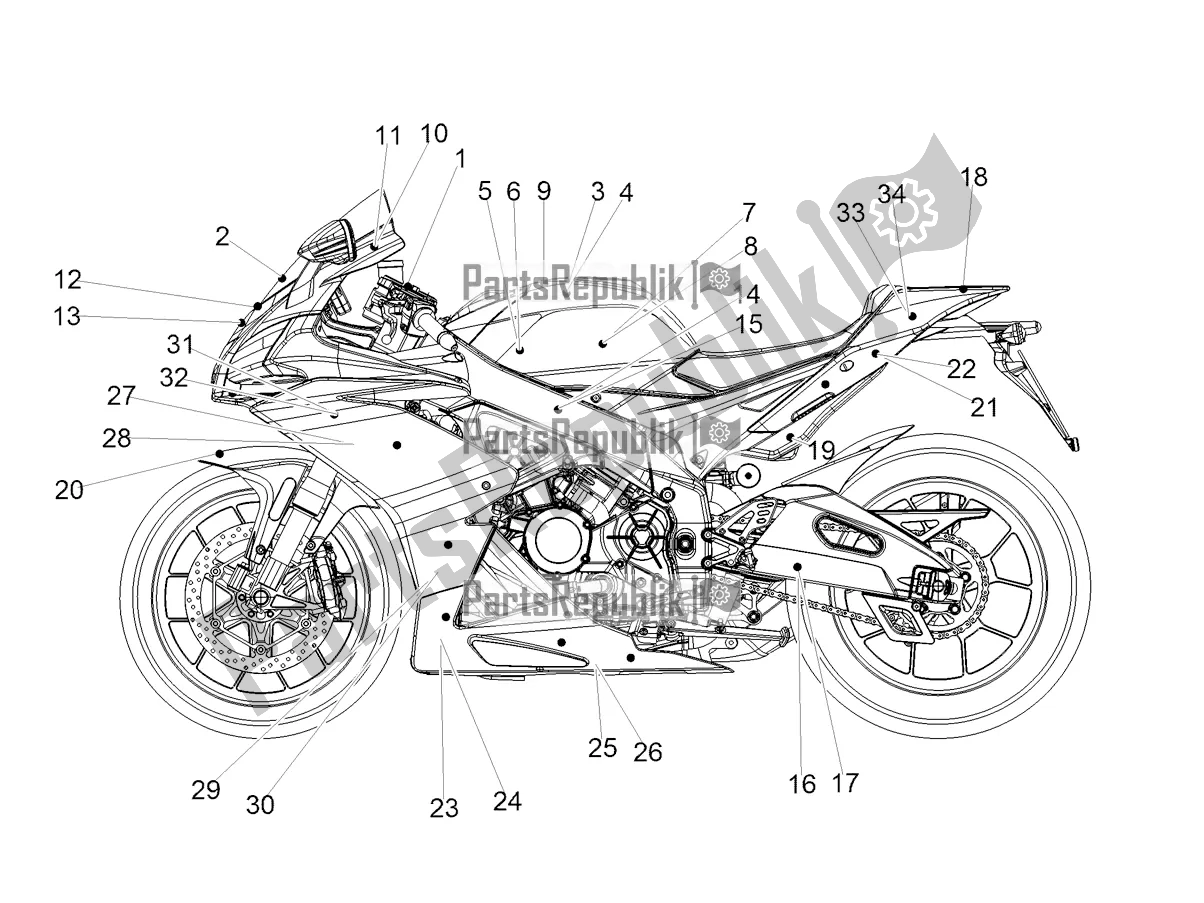 Todas las partes para Etiqueta de Aprilia RSV4 Racing Factory ABS 1000 2018