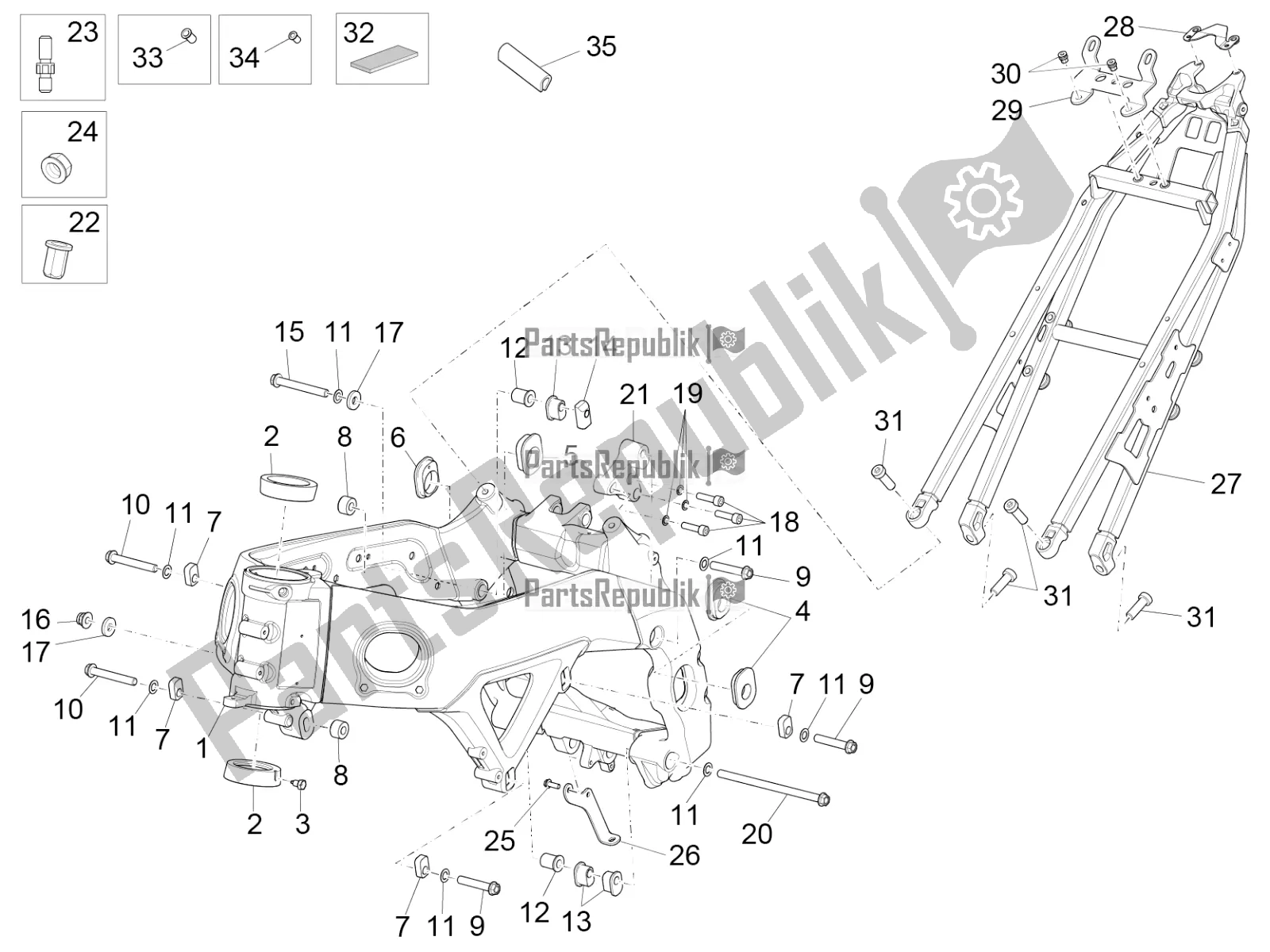 Toutes les pièces pour le Cadre du Aprilia RSV4 Racing Factory ABS 1000 2018