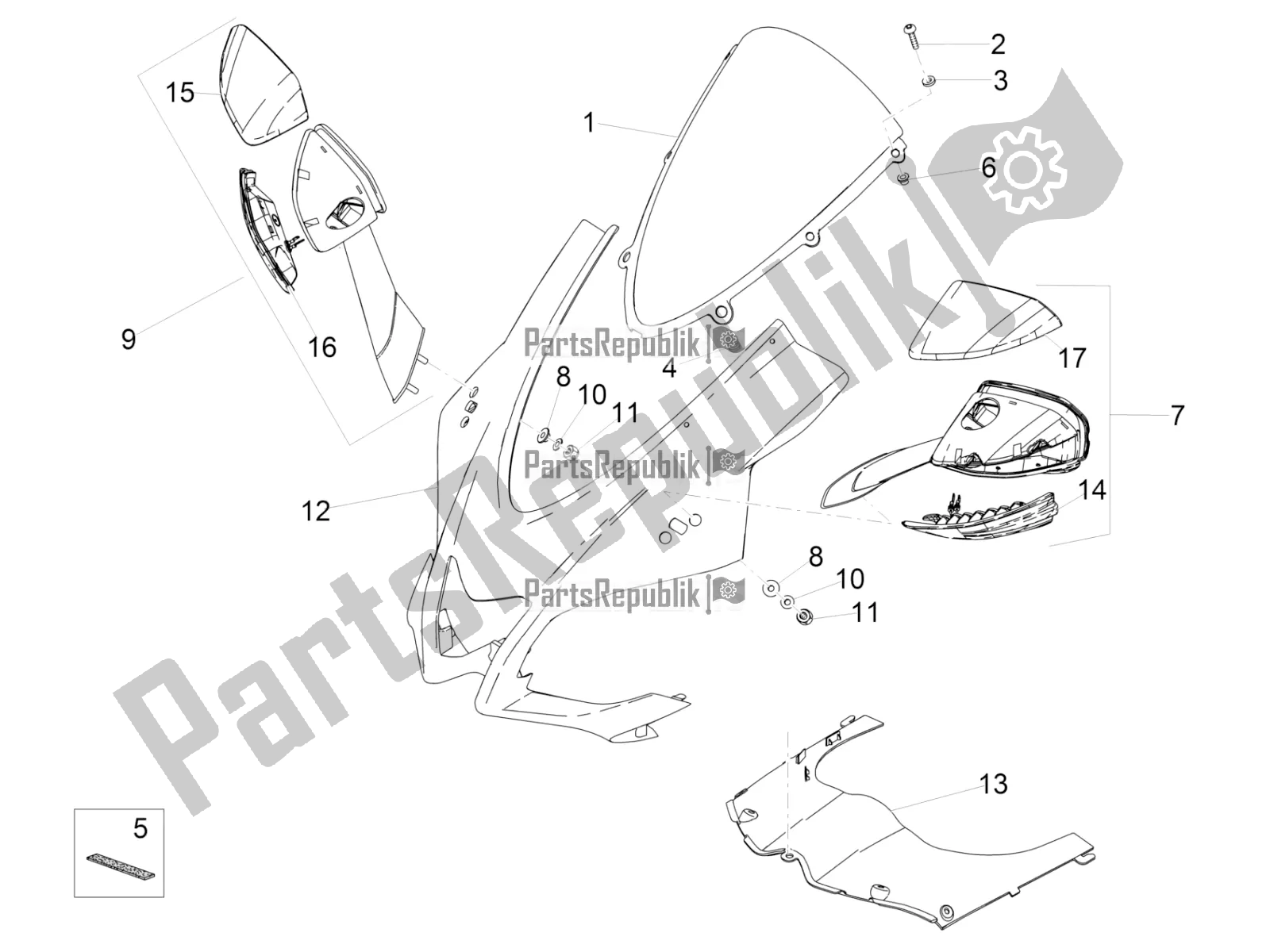 Tutte le parti per il Carenatura Anteriore del Aprilia RSV4 Racing Factory ABS 1000 2018