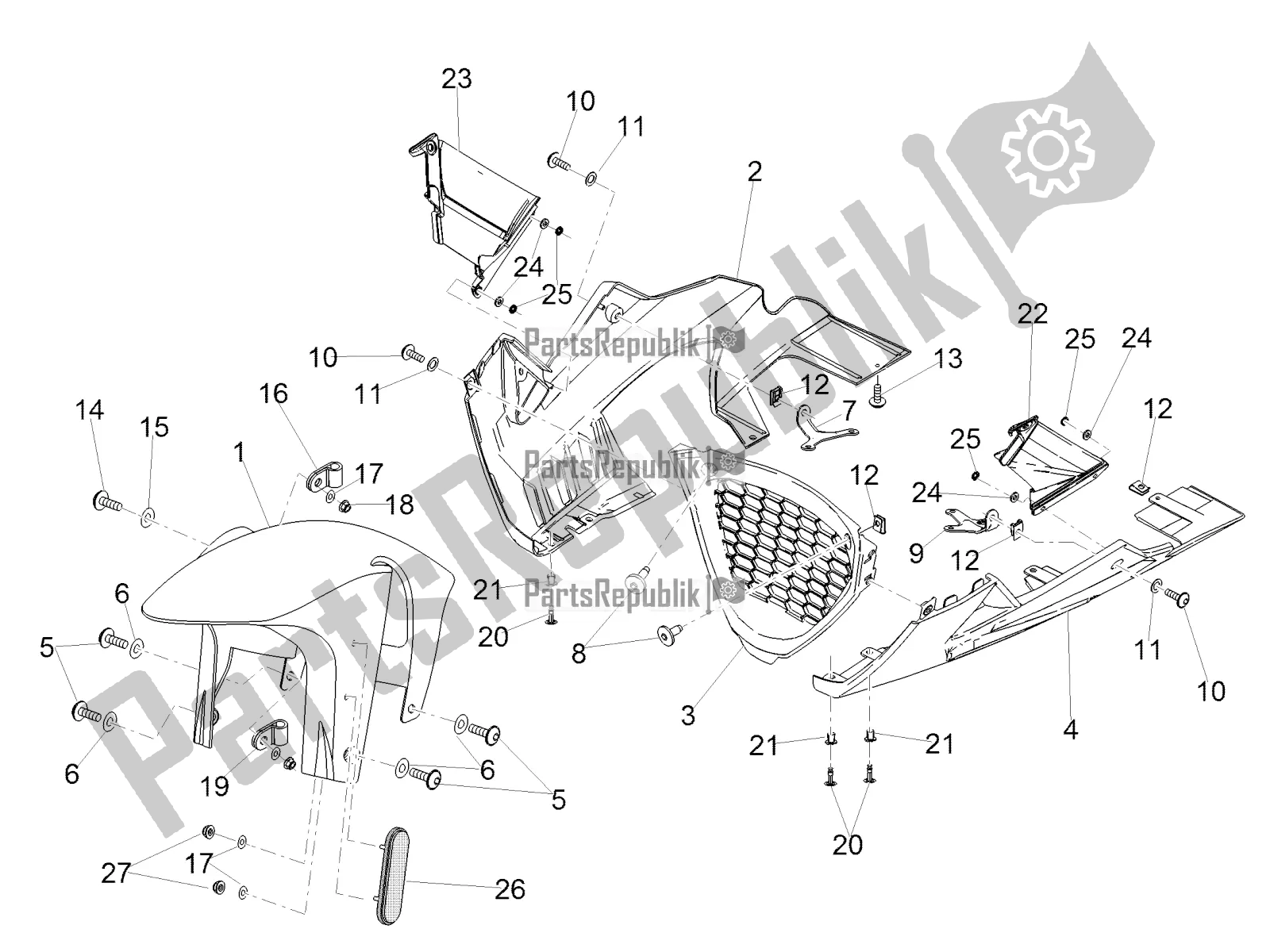 Todas las partes para Guardabarros Delantero de Aprilia RSV4 Racing Factory ABS 1000 2018