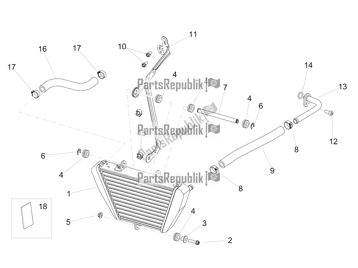 All parts for the Oil Radiator of the Aprilia RSV4 Racing Factory ABS 1000 2018