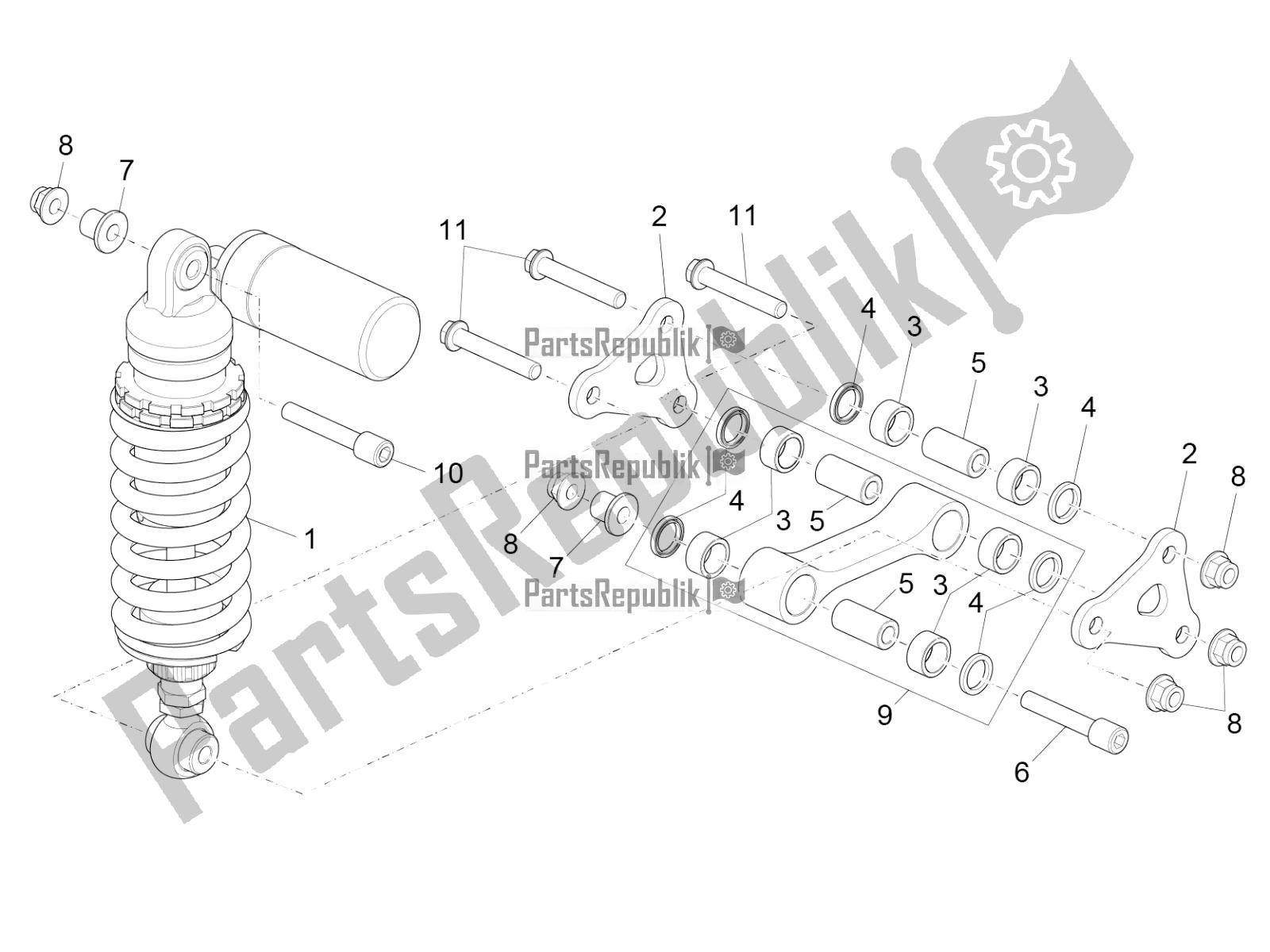 Todas as partes de Amortecedor do Aprilia RSV4 Racing Factory ABS 1000 2018