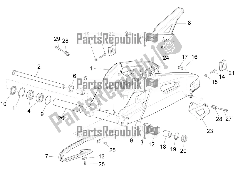 Toutes les pièces pour le Bras Oscillant du Aprilia RSV4 Racing Factory ABS 1000 2018