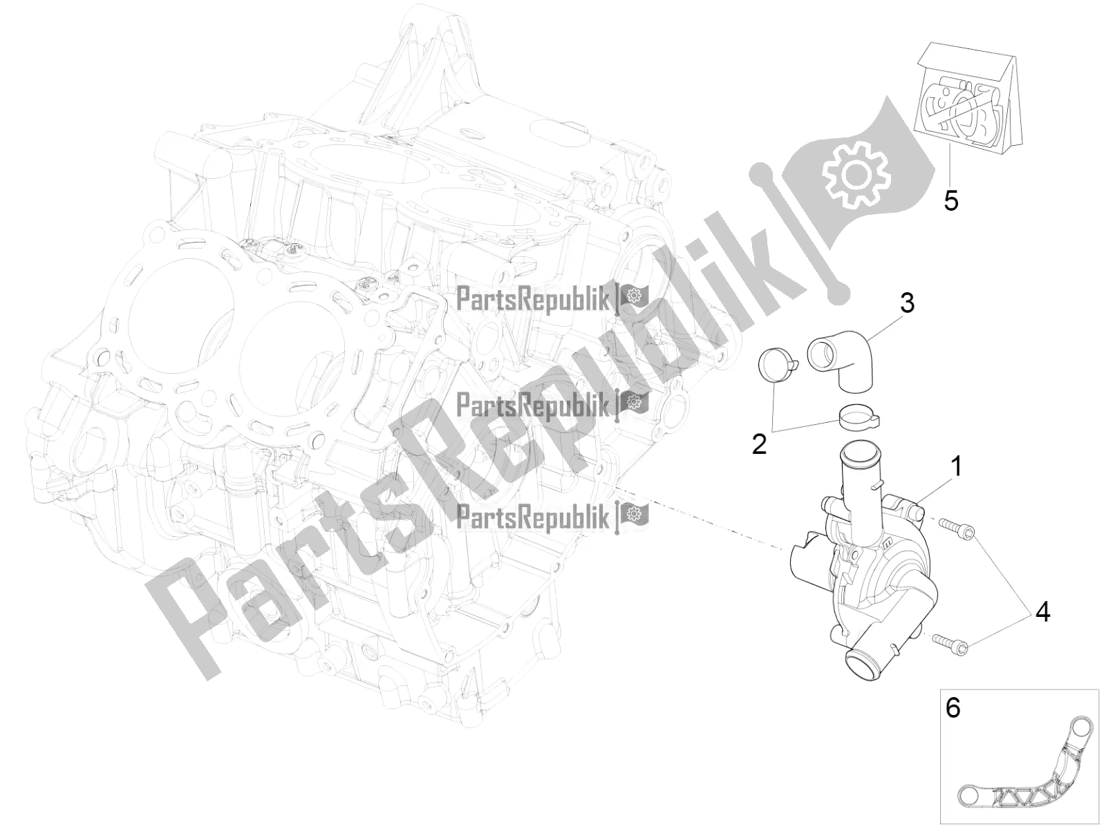 Alle onderdelen voor de Waterpomp van de Aprilia RSV4 Racing Factory ABS 1000 2018