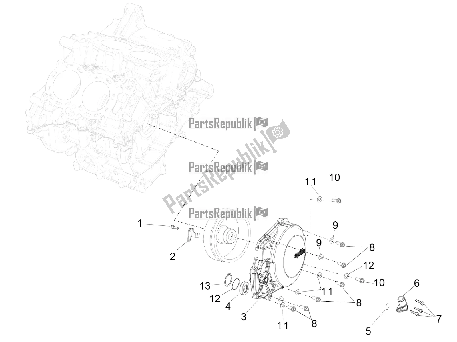 Alle Teile für das Schwungradabdeckung des Aprilia RSV4 RR ABS 1000 2016
