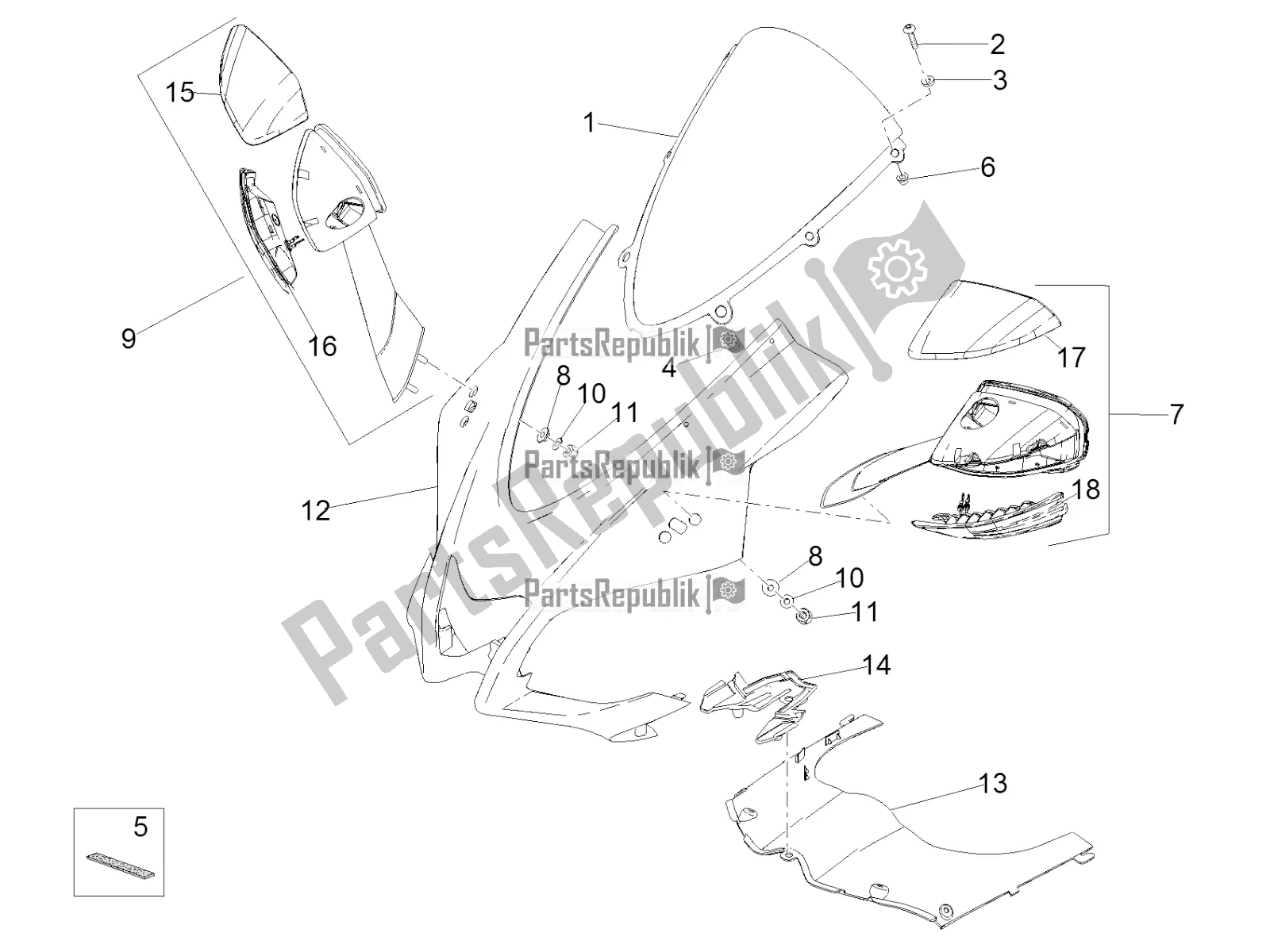 Todas las partes para Carenado Delantero de Aprilia RSV4 RR ABS 1000 2016