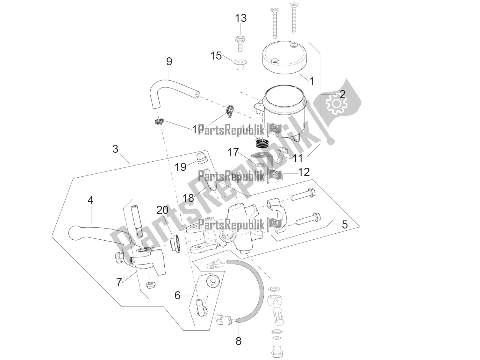Alle Teile für das Vorderer Hauptzylinder des Aprilia RSV4 RR ABS 1000 2016
