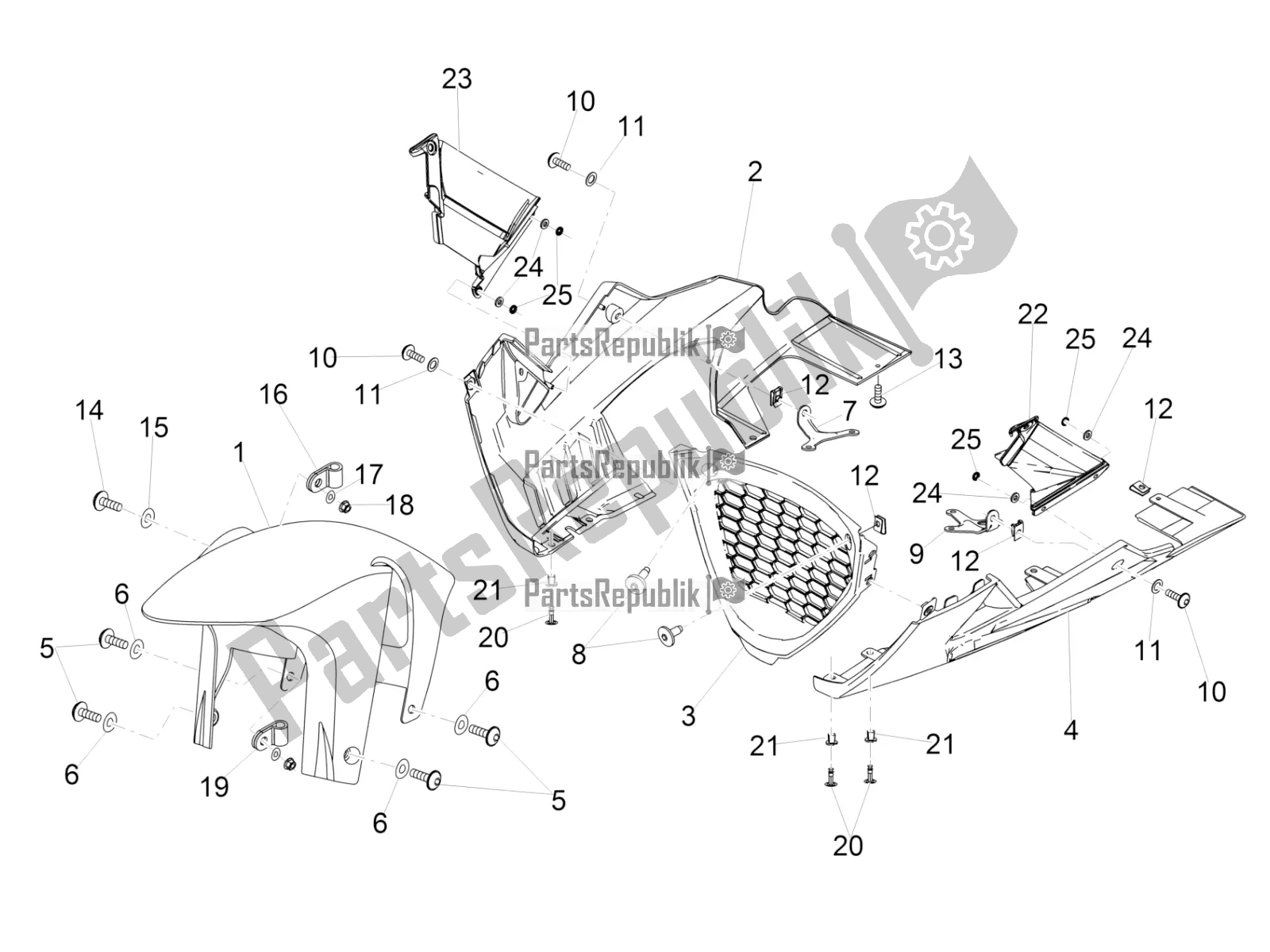 Toutes les pièces pour le Montant-garde-boue Avant du Aprilia RSV4 RR ABS 1000 2016