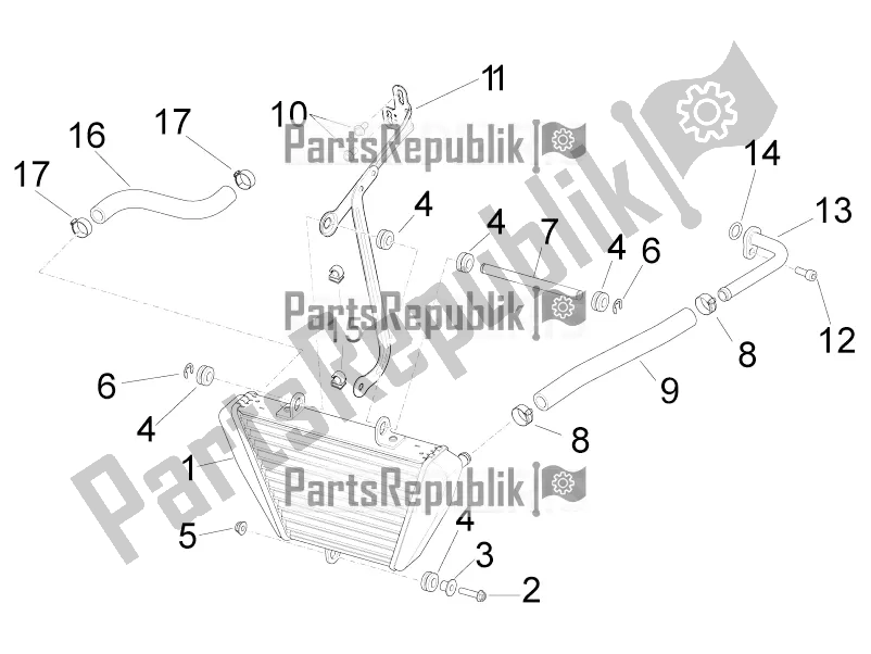 All parts for the Oil Radiator of the Aprilia RSV4 RR ABS 1000 2016