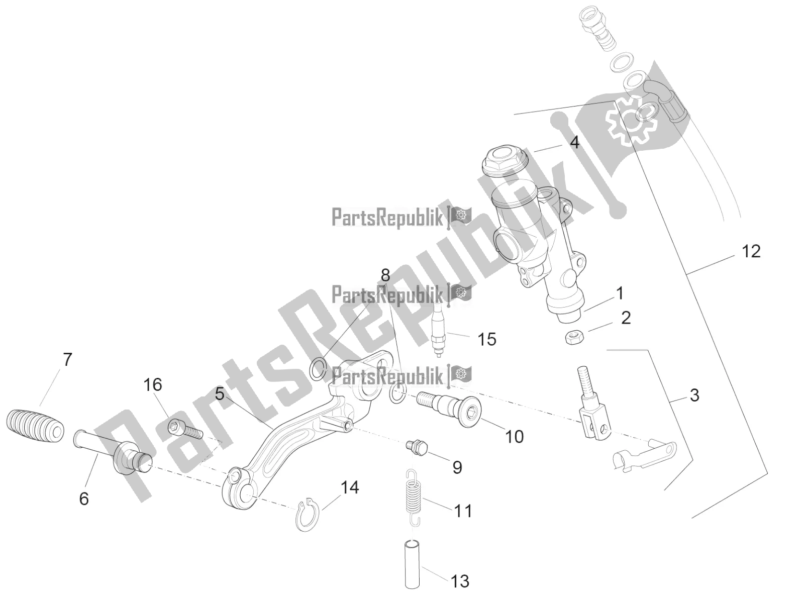 Wszystkie części do Tylny Cylinder G?ówny Aprilia RSV4 RR ABS 1000 2016