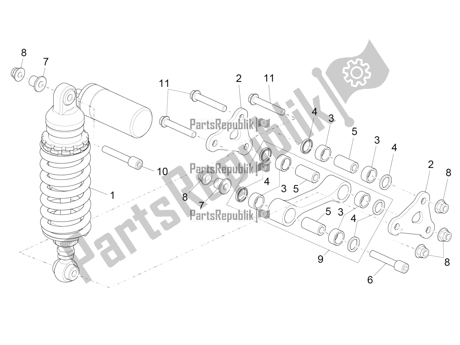 All parts for the Shock Absorber of the Aprilia RSV4 RR ABS 1000 2016
