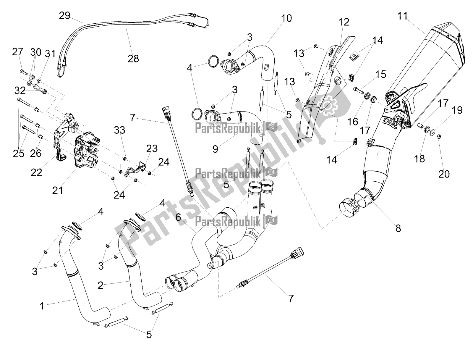 Tutte le parti per il Tubo Di Scarico del Aprilia RSV4 RR ABS 1000 2017