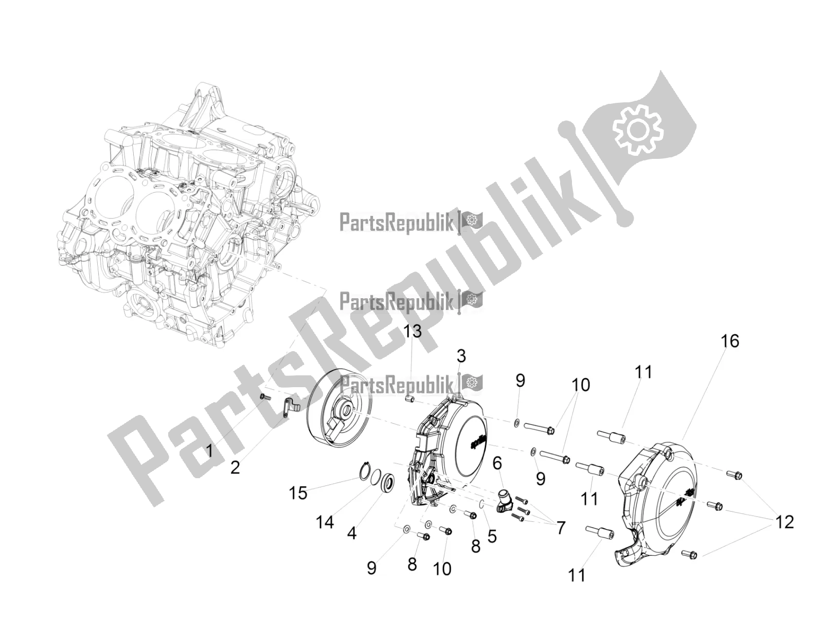 Alle Teile für das Schwungradabdeckung des Aprilia RSV4 RR ABS 1000 2017