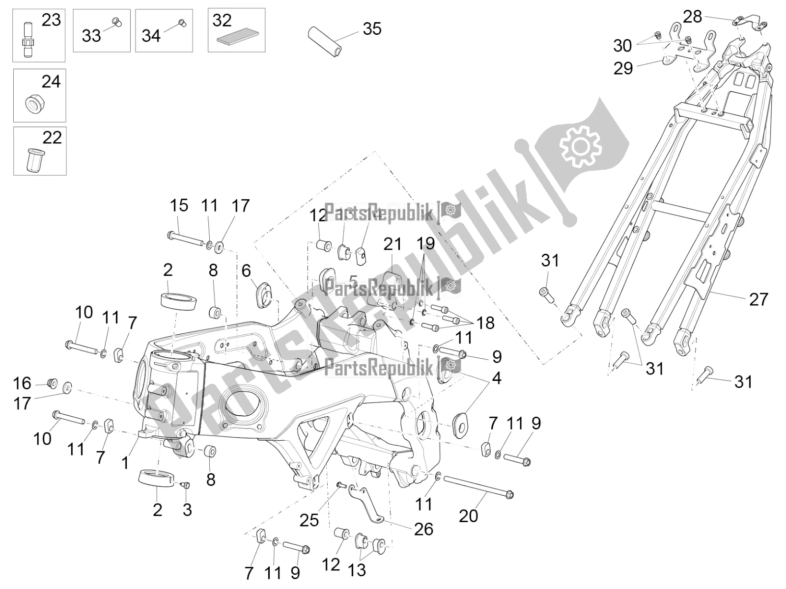 Toutes les pièces pour le Cadre du Aprilia RSV4 RR ABS 1000 2017