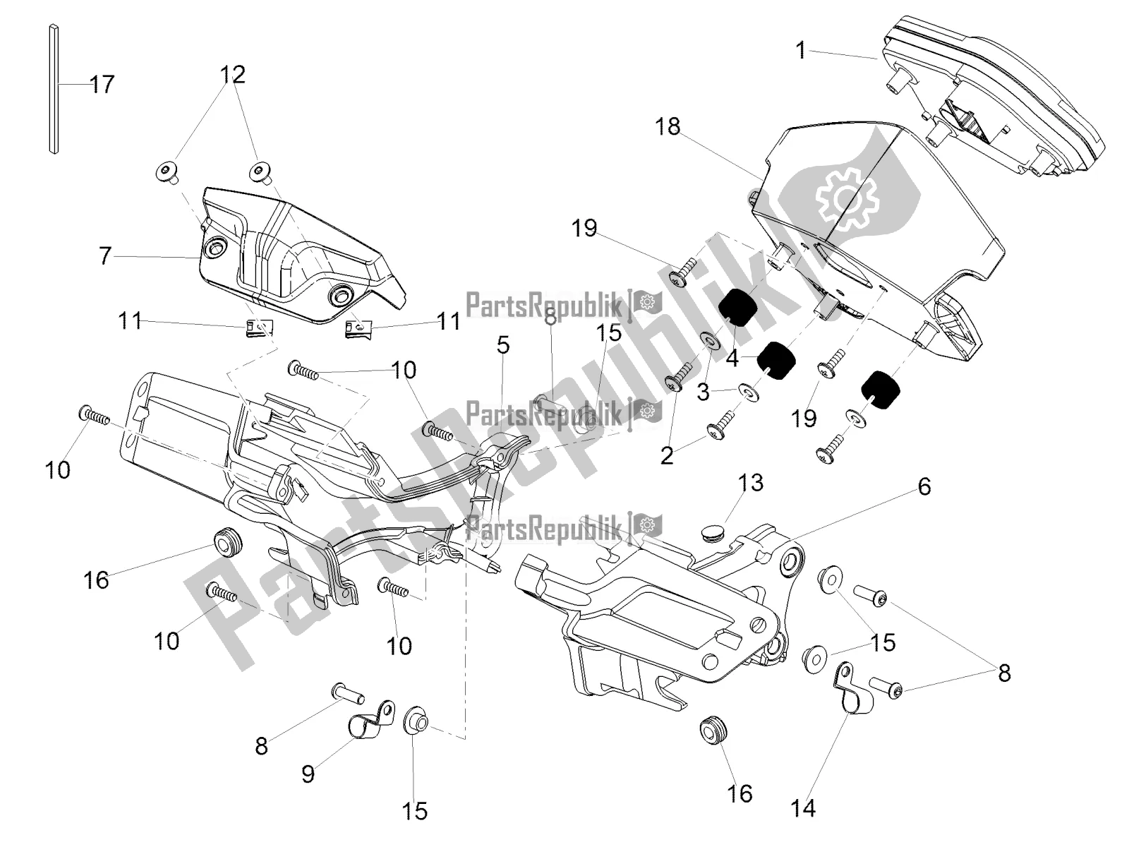 All parts for the Instruments of the Aprilia RSV4 RR ABS 1000 2017