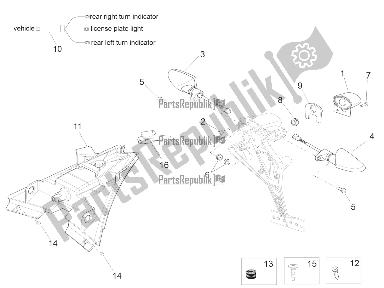 All parts for the Rear Lights of the Aprilia RSV4 RR ABS 1000 2017