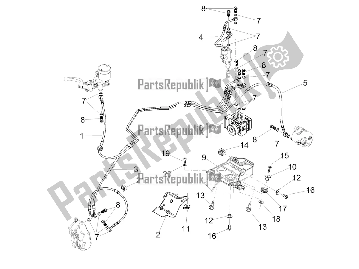 All parts for the Abs Brake System of the Aprilia RSV4 RR ABS 1000 2018