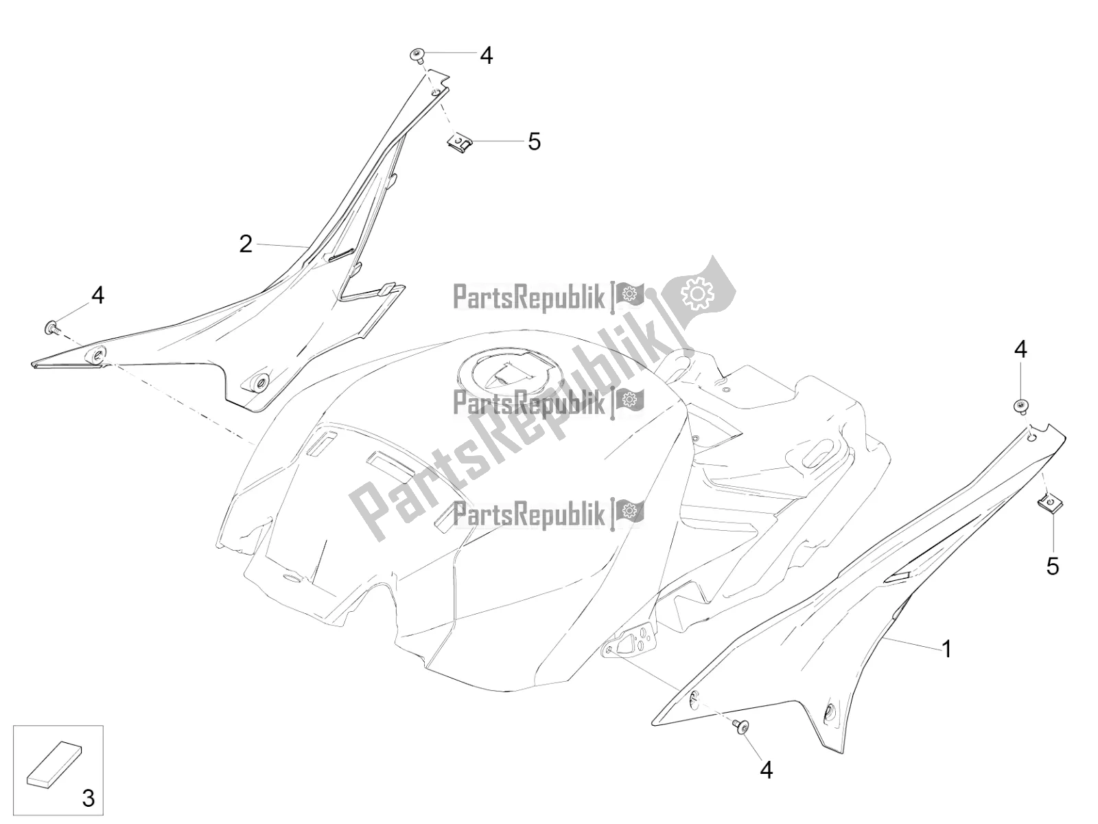 All parts for the Central Body of the Aprilia RSV4 RR ABS 1000 2018