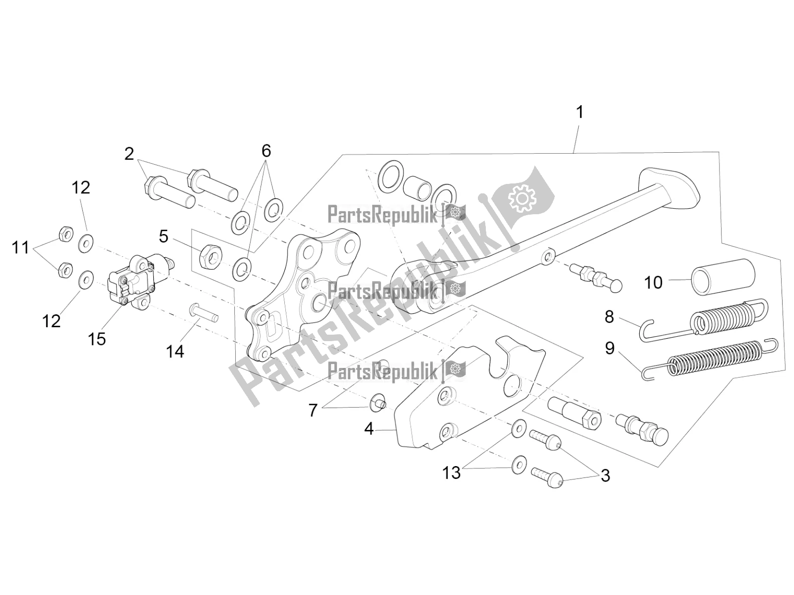 Todas as partes de Suporte Central do Aprilia RSV4 RR ABS 1000 2018