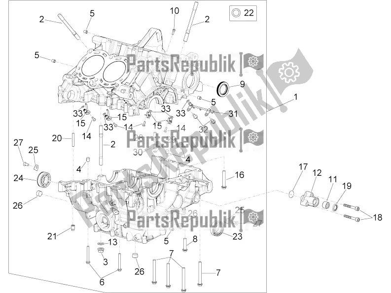 All parts for the Crankcases I of the Aprilia RSV4 RR ABS 1000 2018