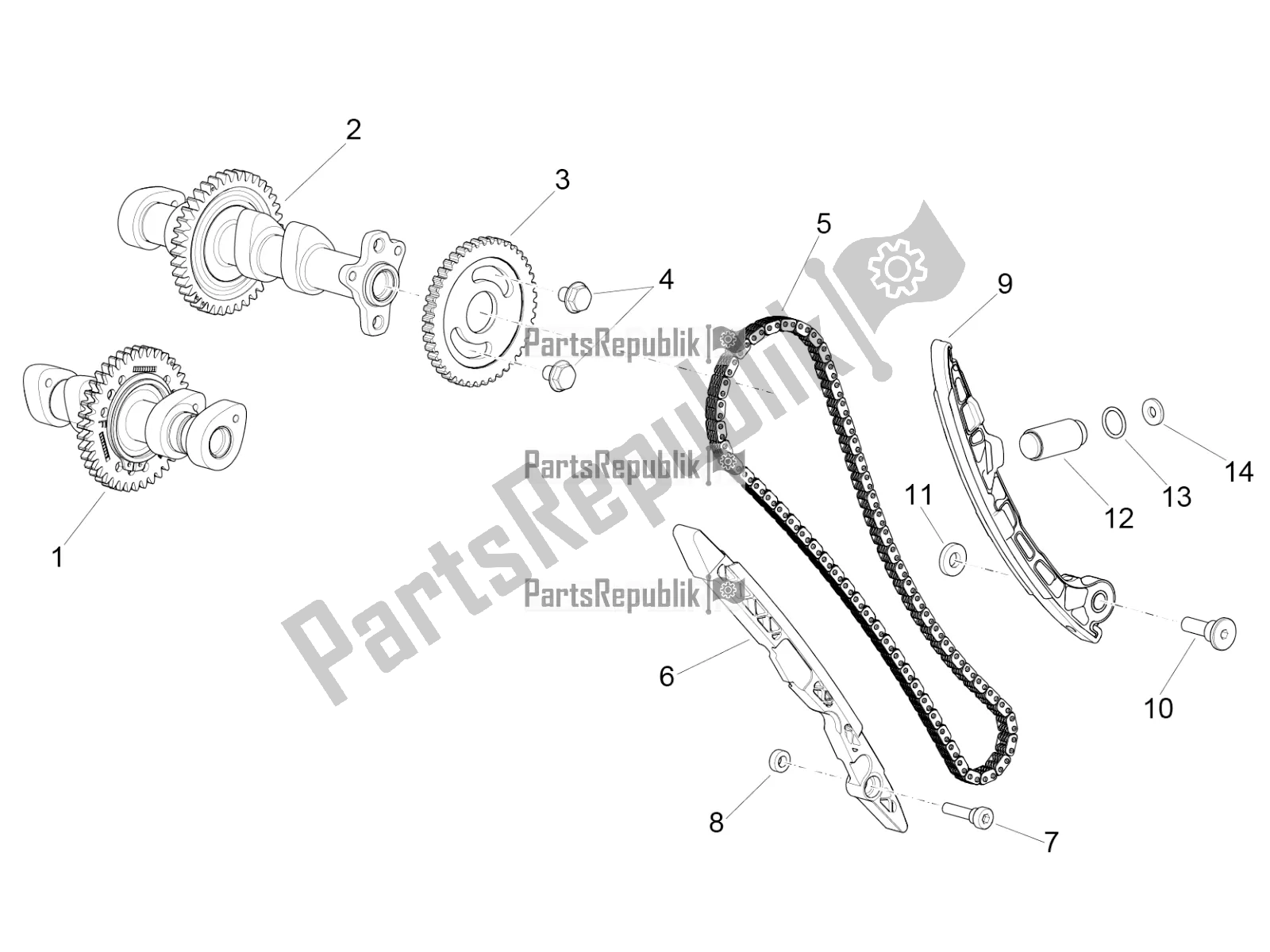 Wszystkie części do Uk? Ad Rozrz? Du Przedniego Cylindra Aprilia RSV4 RR ABS 1000 2018