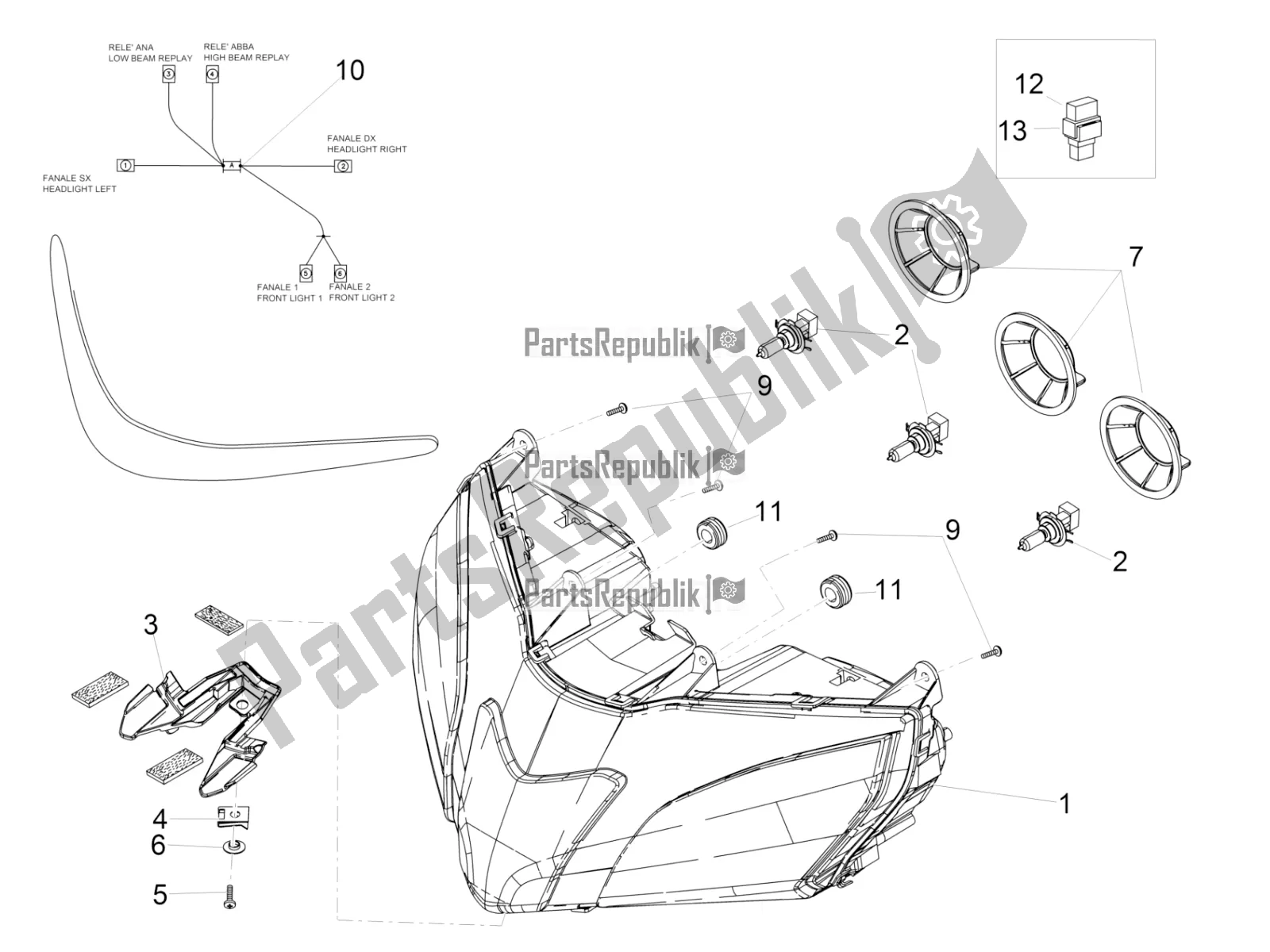 Toutes les pièces pour le Feux Avant du Aprilia RSV4 RR ABS 1000 2018