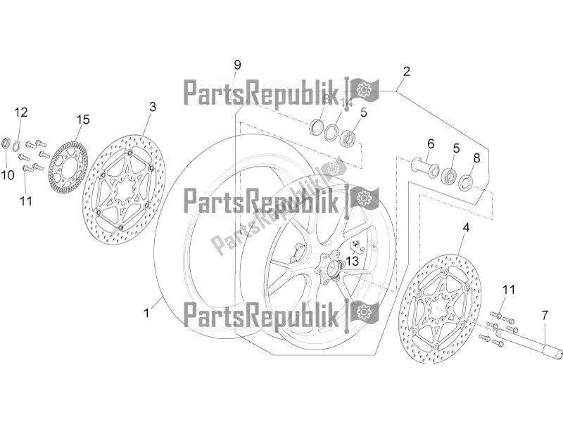 All parts for the Front Wheel of the Aprilia RSV4 RR ABS 1000 2018