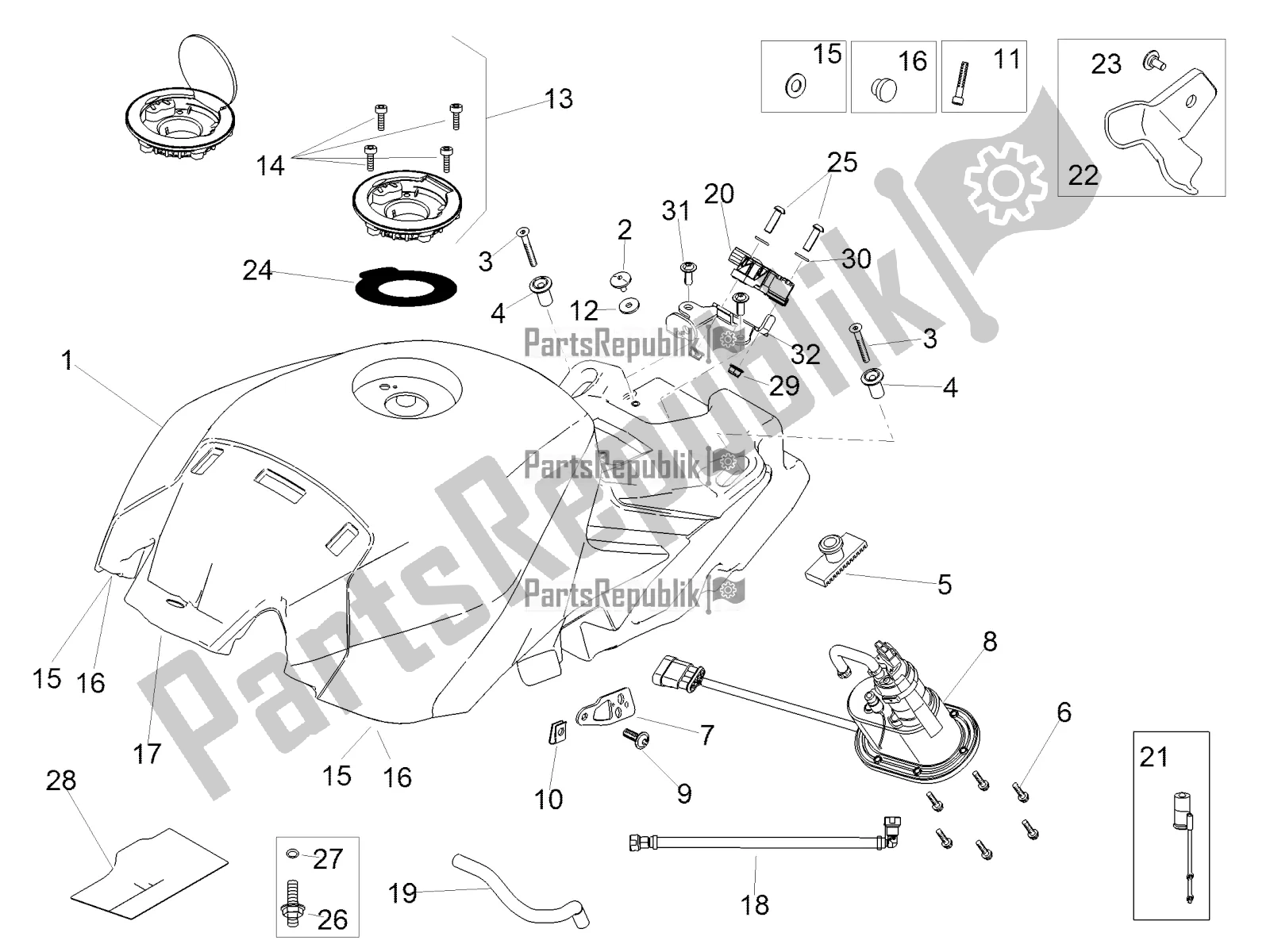 Wszystkie części do Zbiornik Paliwa Aprilia RSV4 RR ABS 1000 2018