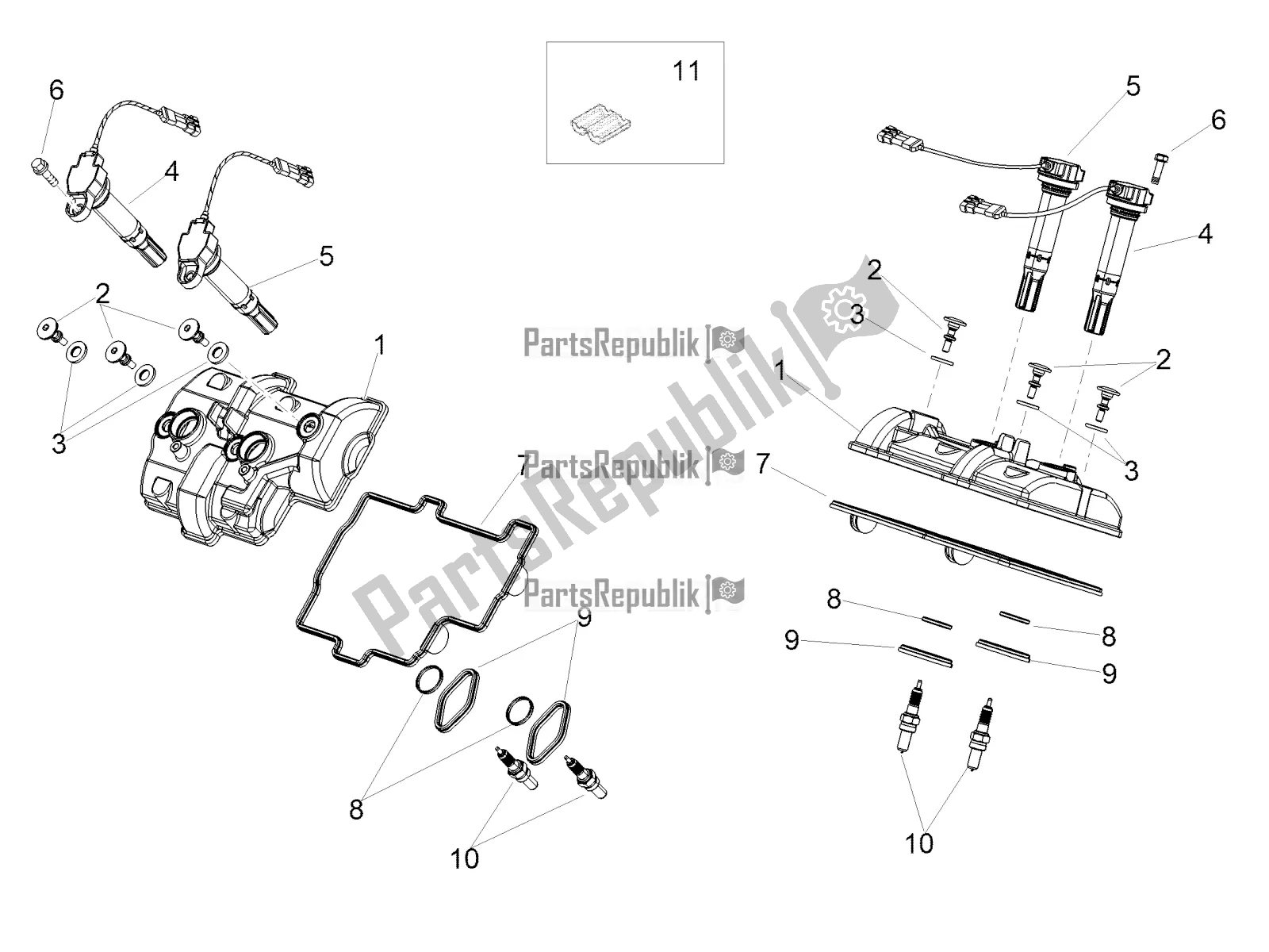 Toutes les pièces pour le Couverture De Tête du Aprilia RSV4 RR ABS 1000 2018